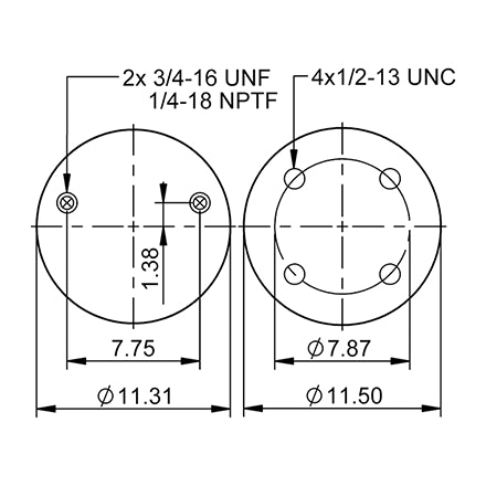 Top Down blueprint of Contitech Air Spring