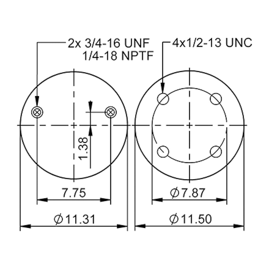 Top Down blueprint of Contitech Air Spring