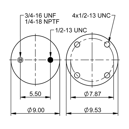 Top Down blueprint of Contitech Air Spring
