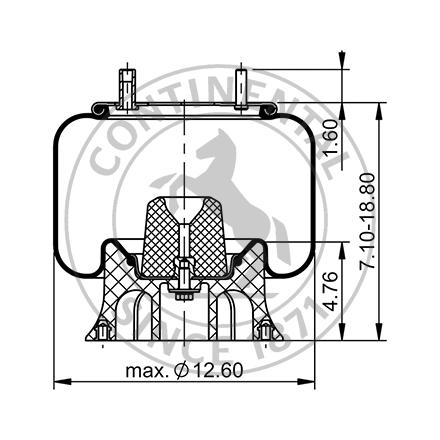 Side blueprint of Contitech Air Spring