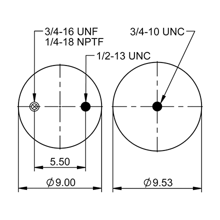 Top Down blueprint of Contitech Air Spring