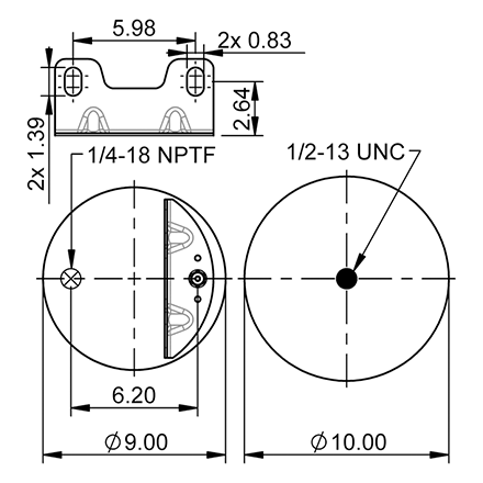 Top Down blueprint of Contitech Air Spring