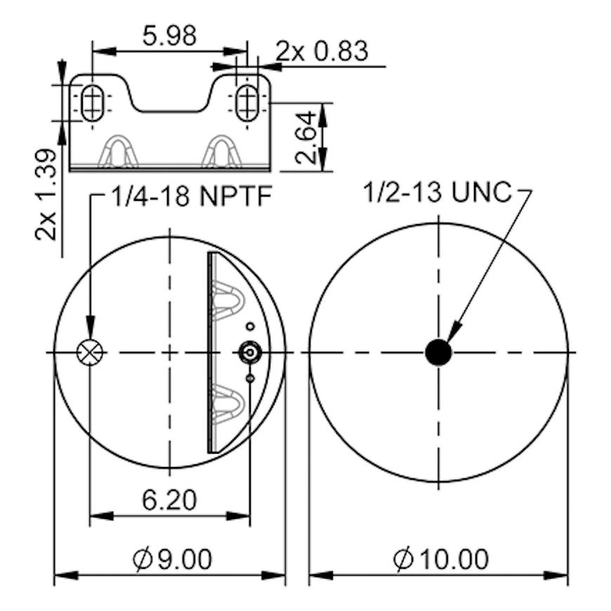 Top Down blueprint of Contitech Air Spring