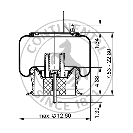 Side blueprint of Contitech Air Spring