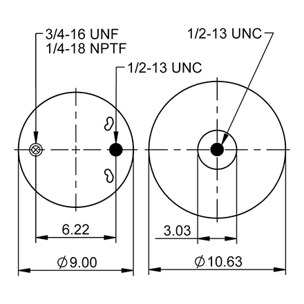 Topdown blueprint of Contitech Air Spring