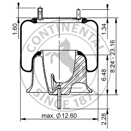 Profile blueprint of Contitech Air Spring