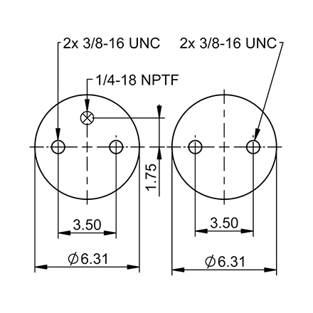 Top Down blueprint of Contitech Air Spring