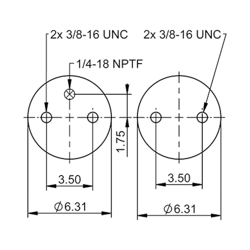 Top Down blueprint of Contitech Air Spring