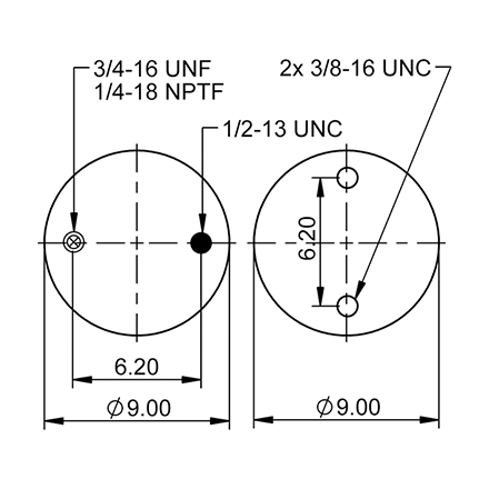 Top Down blueprint of Contitech Air Spring