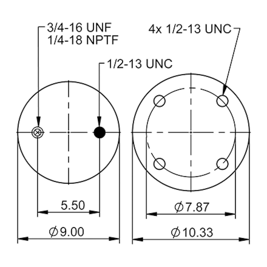 Top Down blueprint of Contitech Air Spring