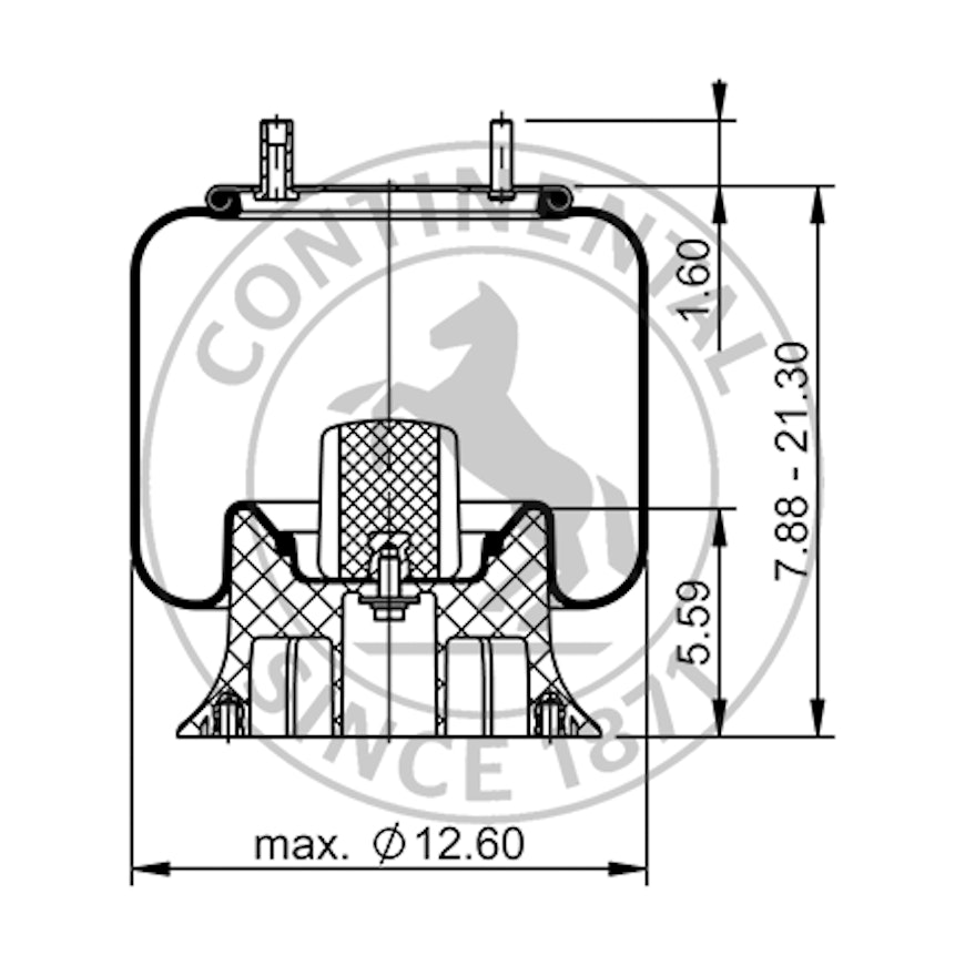 Side blueprint of Contitech Air Spring