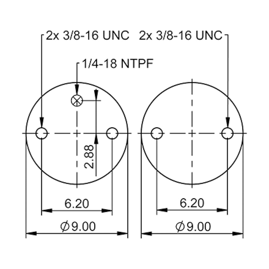 Top Down blueprint of Contitech Air Spring