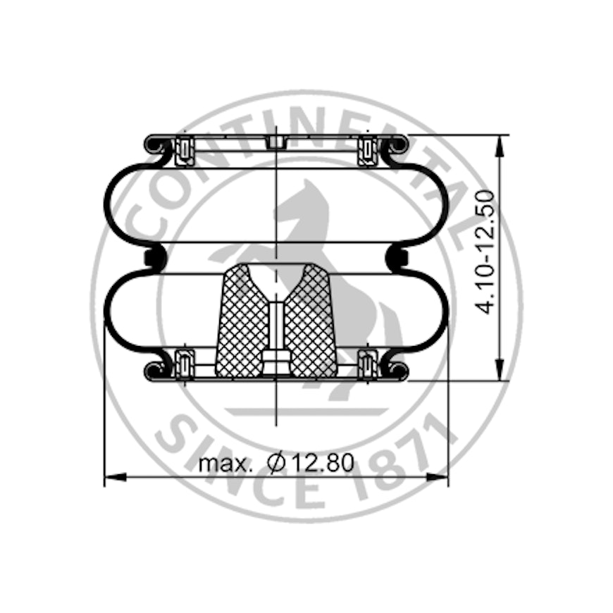 Side blueprint of Contitech Air Spring