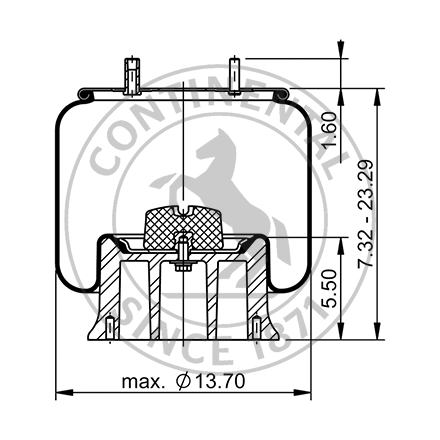 Side blueprint of Contitech Air Spring