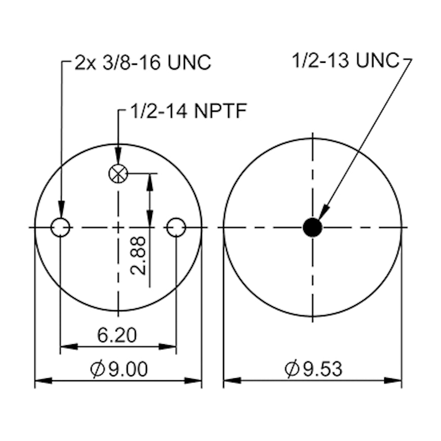 Top Down blueprint of Contitech Air Spring