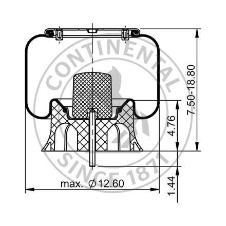 Side blueprint of Contitech Air Spring