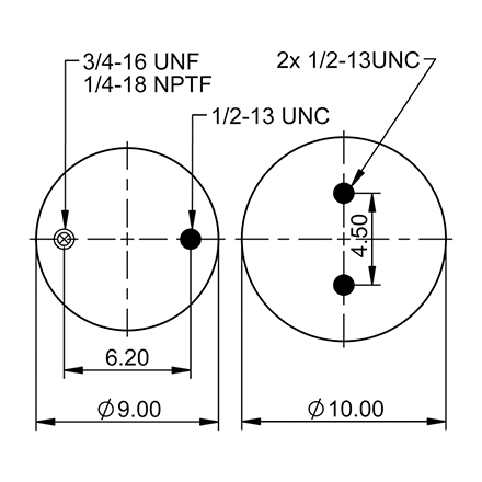 Top Down blueprint of Contitech Air Spring