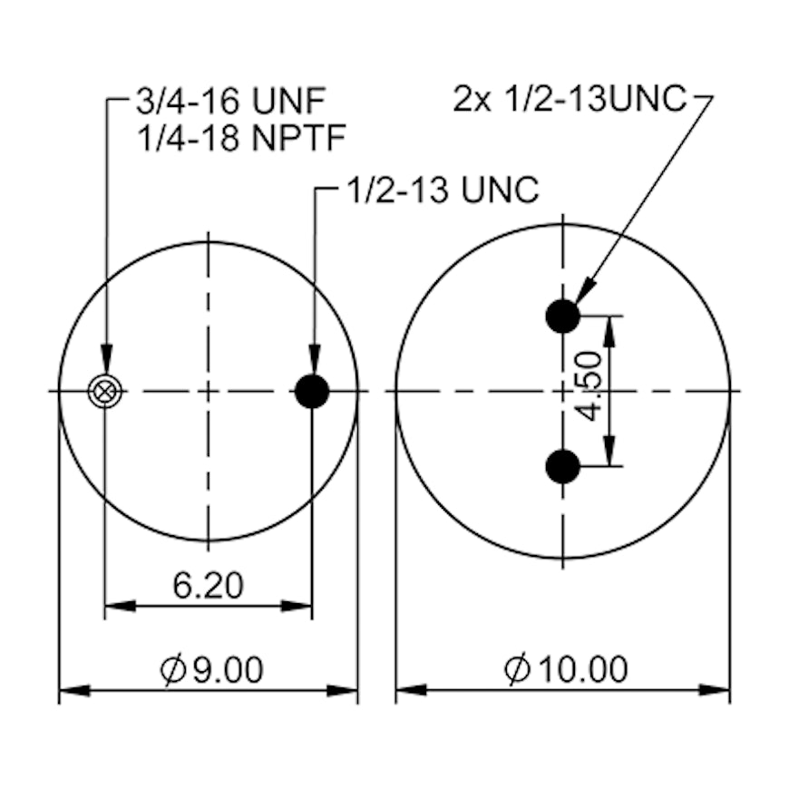 Top Down blueprint of Contitech Air Spring