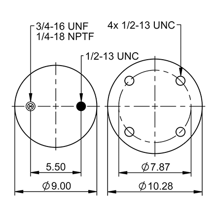 Top Down blueprint of Contitech Air Spring
