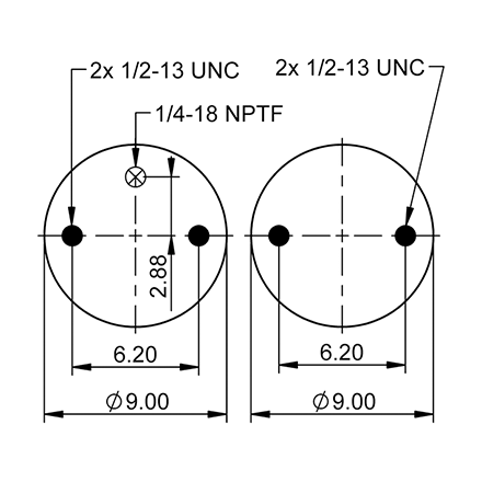 Top Down blueprint of Contitech Air Spring