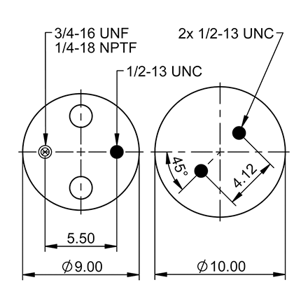 Top Down blueprint of Contitech Air Spring