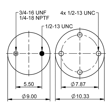 Top Down blueprint of Contitech Air Spring