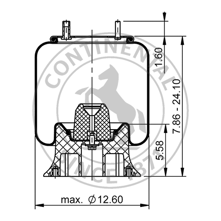 Side blueprint of Contitech Air Spring
