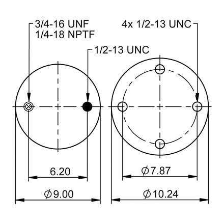 Top Down blueprint of Contitech Air Spring