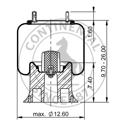 Side blueprint of Contitech Air Spring