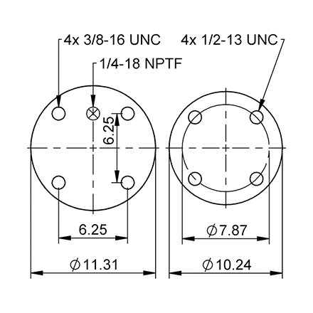 Top Down blueprint of Contitech Air Spring
