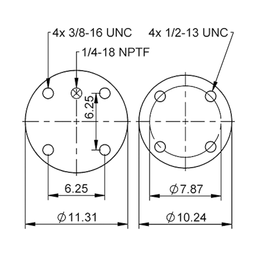 Top Down blueprint of Contitech Air Spring