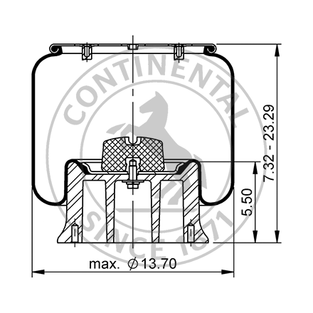 Side blueprint of Contitech Air Spring