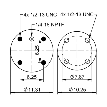 Top Down blueprint of Contitech Air Spring