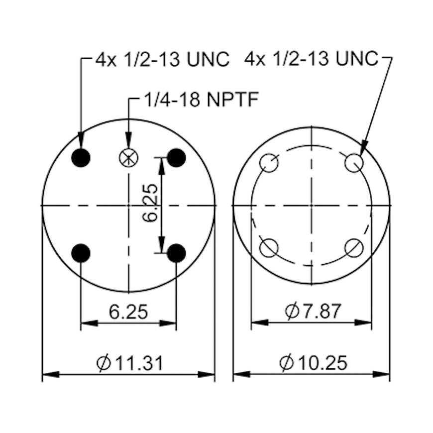 Top Down blueprint of Contitech Air Spring