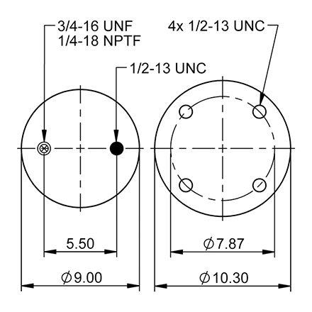 Top Down blueprint of Contitech Air Spring