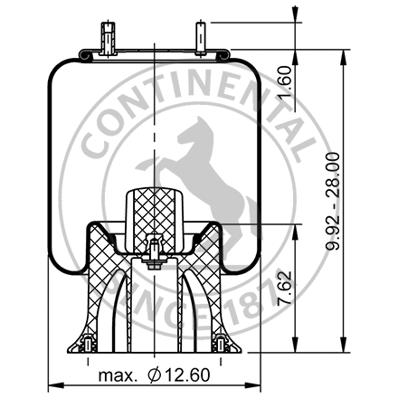Side blueprint of Contitech Air Spring