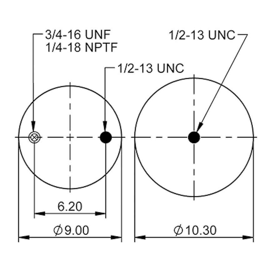 Top Down blueprint of Contitech Air Spring
