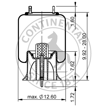 Side blueprint of Contitech Air Spring
