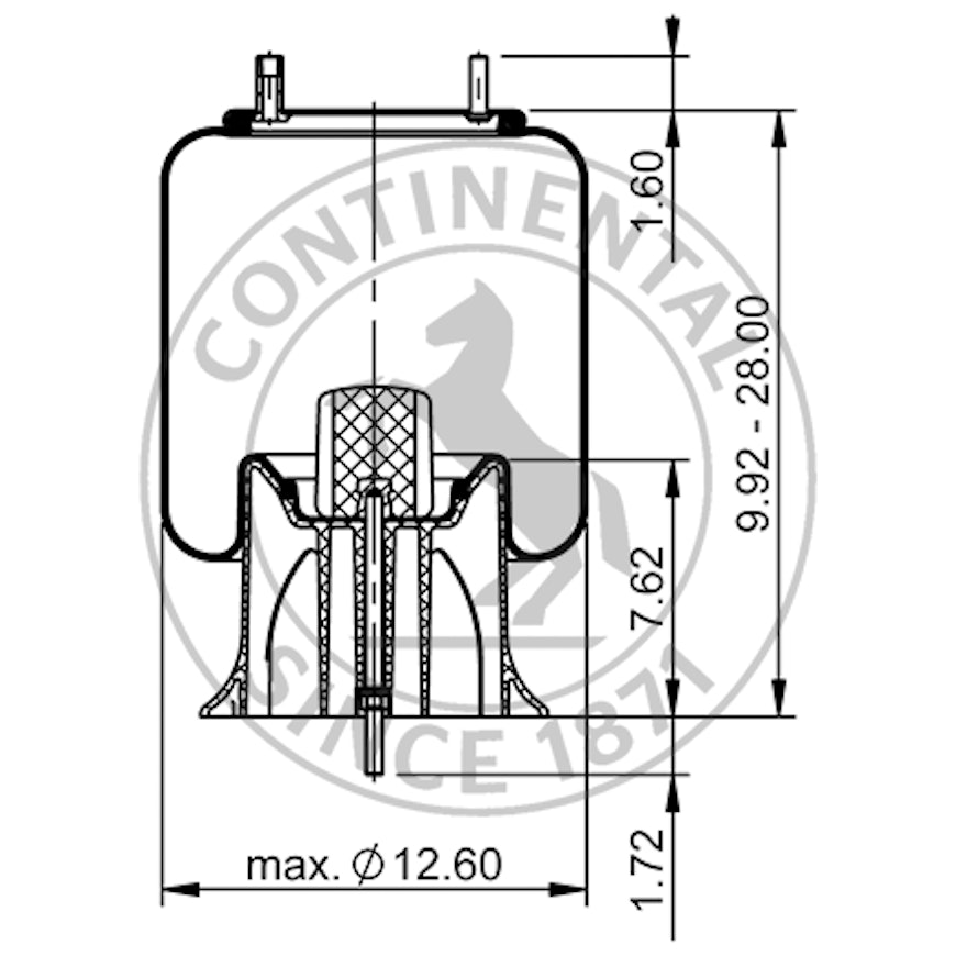 Side blueprint of Contitech Air Spring