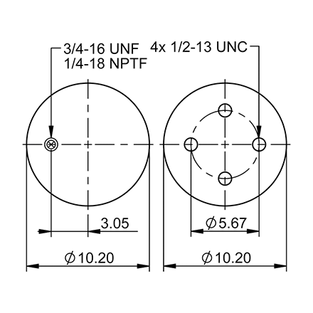 Top Down blueprint of Contitech Air Spring