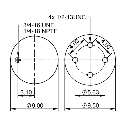 Top Down blueprint of Contitech Air Spring