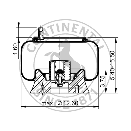 Side blueprint of Contitech Air Spring