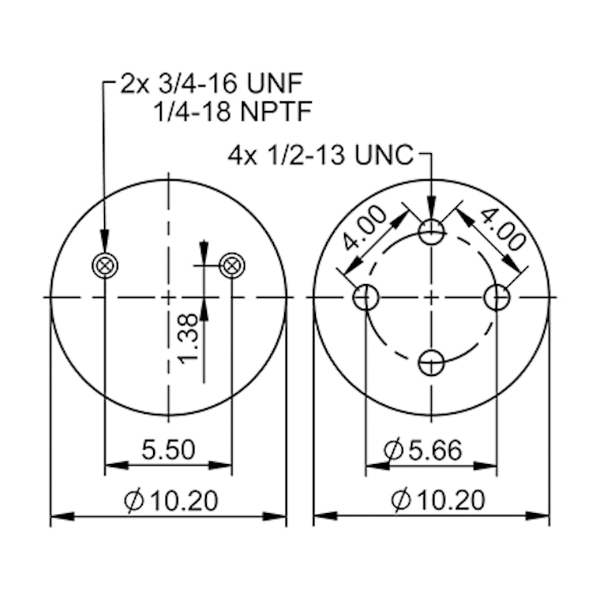 Top Down blueprint of Contitech Air Spring