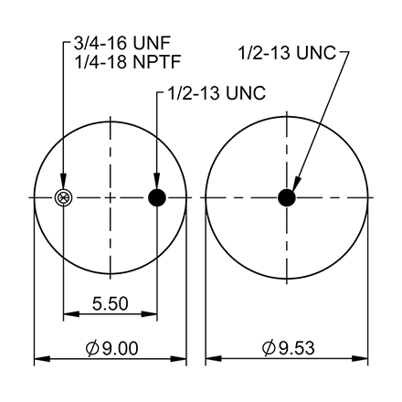 Top Down Blueprint of Contitech Air Spring