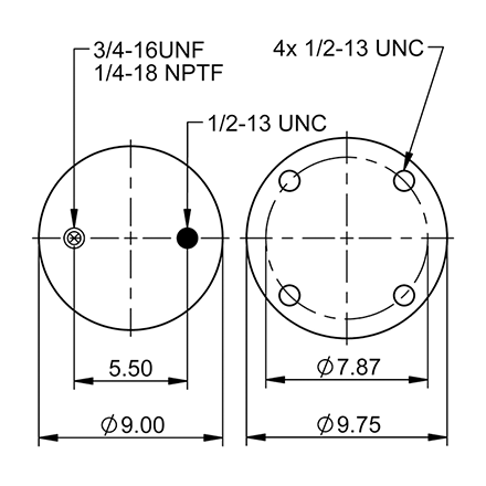 Top Down blueprint of Contitech Air Spring