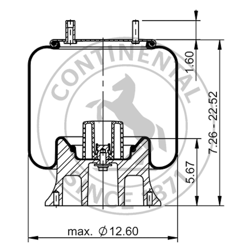 Side blueprint of ContiTech Air Spring