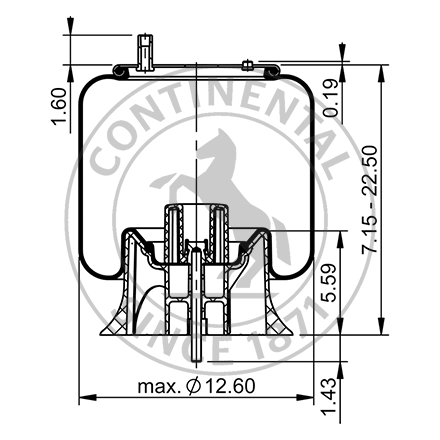 Side Blueprint of Contitech Air Spring