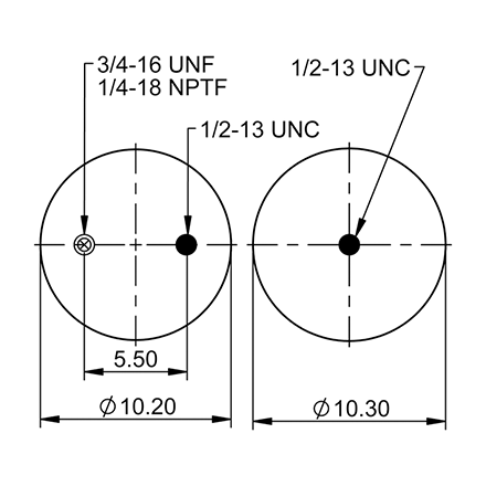 Top Down blueprint of Contitech Air Spring