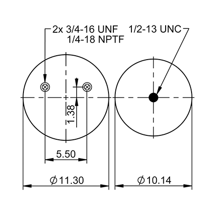 Top Down blueprint of Contitech Air Spring
