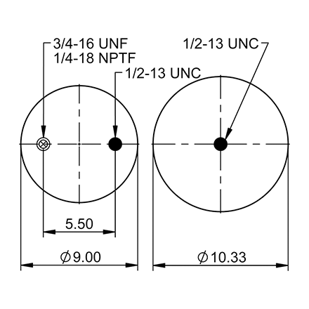 Top Down blueprint of Contitech Air Spring